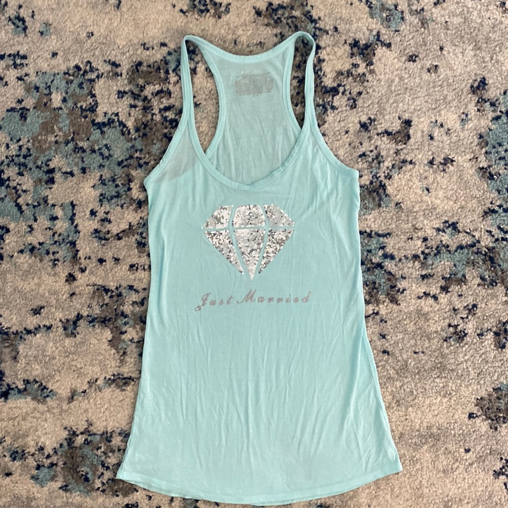 Victoria’s Secret I Do blue Just Married tank Medium